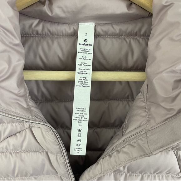LULULEMON Mauve Blush Pink Pack It Down Vest Sz 2 NEW - Picture 11 of 16